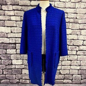 Chico's NWT Blue No Close 3/4 Sleeve Jacket Size Large